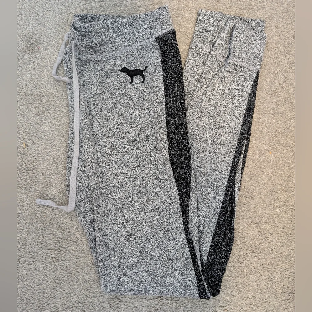 3 For $18 PINK Victoria's Secret Gray Joggers with Black Stripe - Picture 2 of 7
